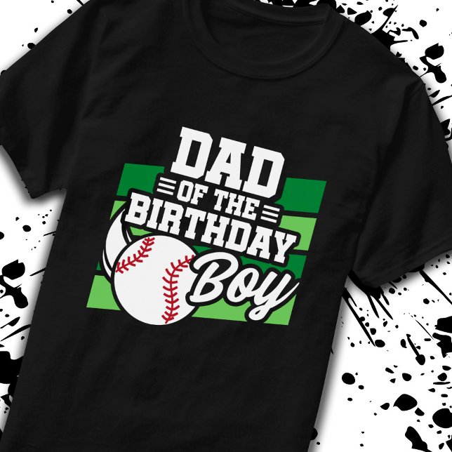 Dad of Birthday Boy Boys Baseball Party Father Pop T-Shirt (Creator Uploaded)