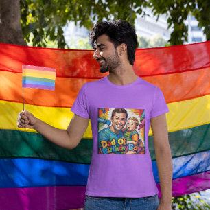 Dad Of Birthday Boy Colourful Crayons T-Shirt