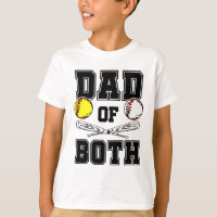 Dad Of Both Dad of Ballers Funny Baseball Softball