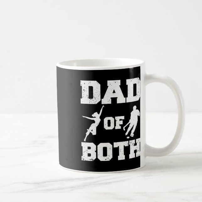 Dad Of Both Funny Dance Hockey Dad  Coffee Mug (Right)