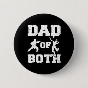 Dad Of Both Funny Karate Volleyll Dad 6 Cm Round Badge