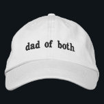 Dad of Both Personalised Father's Day Gift Present Embroidered Hat<br><div class="desc">personalised embroidered baseball hat, embroidery custom baseball ball cap, new dad gift father daddy, present for gift for dad, gift from wife mum kids, new dad father Christmas anniversary, father's day gift birthday valentine's, dad of both custom present, dad of both embroidered cap, dad of both baby shower embroidery hat...</div>