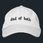 Dad of Both Personalised Father's Day Gift Present Embroidered Hat<br><div class="desc">personalised embroidered baseball hat, embroidery custom baseball ball cap, new dad gift father daddy, present for gift for dad, gift from wife mum kids, new dad father Christmas anniversary, father's day gift birthday valentine's, dad of both custom present, dad of both embroidered cap, dad of both baby shower embroidery hat...</div>