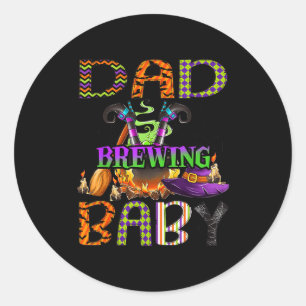 Dad Of Brewing Baby Halloween One Soky Dad  Classic Round Sticker