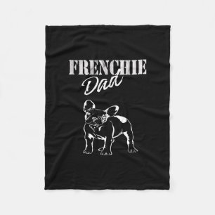 dad of cute frenchie   funny french bulldog gift fleece blanket