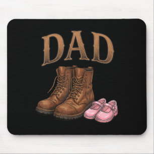 Dad Of Daughter Vintage Boots Father Girl Proud Mouse Pad