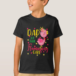 Dad Of Flamazing Girl Cute Flamingo Dad Birthday T-Shirt
