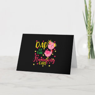 Dad Of Flamazing Girl Cute Flamingo Dad Birthday Thank You Card