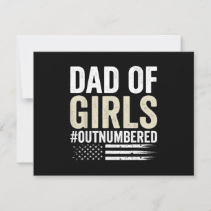 Dad of Girls Out Numbered Funny Father's Day Thank You Card