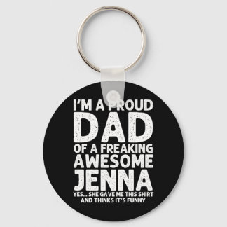Dad Of Jenna Gift Fathers Day Funny Personalised Key Ring