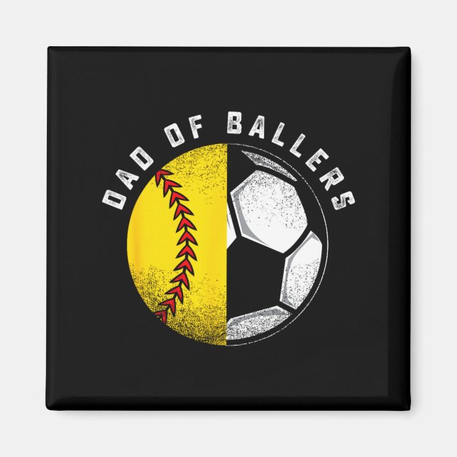 Dad Of Llers Father Son Softll Soccer Player Coach Magnet (Front)