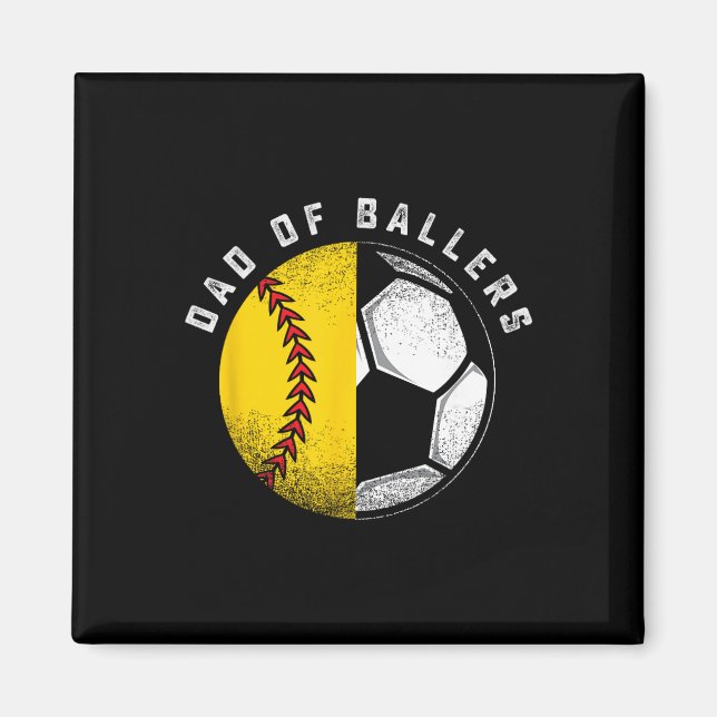 Dad Of Llers Father Son Softll Soccer Player Coach Magnet (Front)