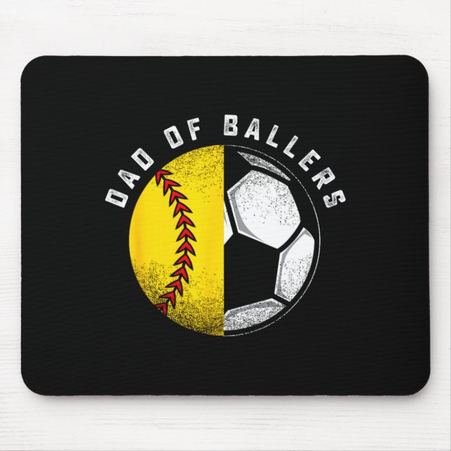 Dad Of Llers Father Son Softll Soccer Player Coach Mouse Pad (Front)