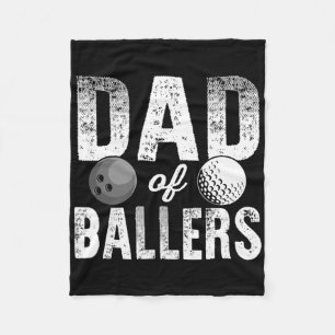 Dad Of Llers Golf Bowling Dad Bod  Fleece Blanket