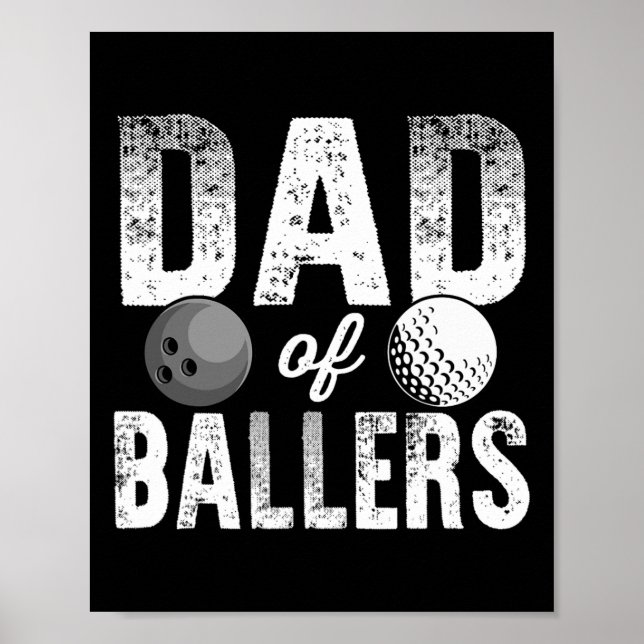 Dad Of Llers Golf Bowling Dad Bod  Poster (Front)