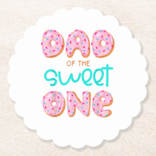 Dad of Sweet One First Birthday Matching Family Do Paper Coaster
