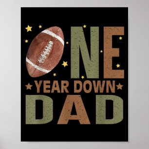 Dad Of The 1 Year Old Football Birthday Boy Party Poster