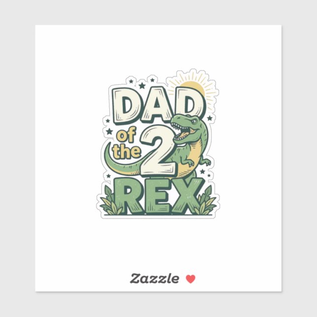 Dad of the 2 Rex Dinosaur Father Shirt Design_1 (Sheet)