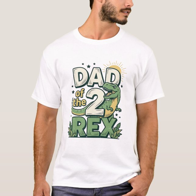 Dad of the 2 Rex Dinosaur Father Shirt Design_1 (Front)