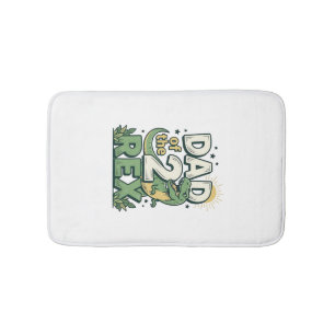 Dad of the 2 Rex Dinosaur Father Shirt Design_1 Bath Mat