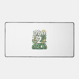 Dad of the 2 Rex Dinosaur Father Shirt Design_1 Desk Mat