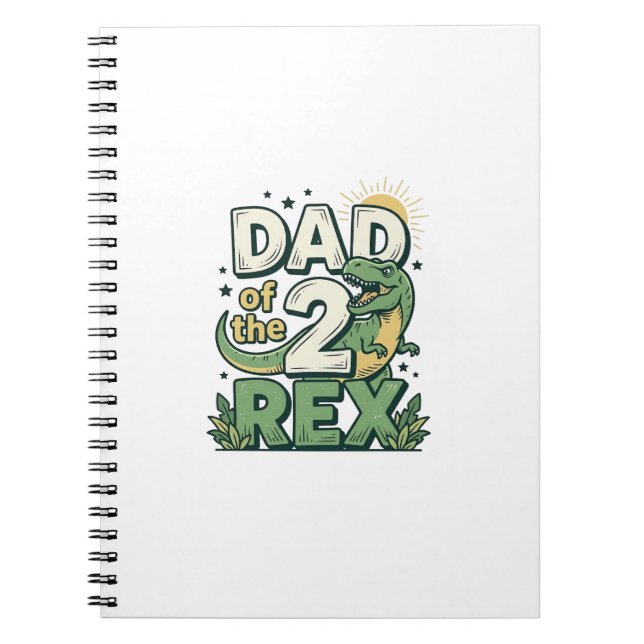 Dad of the 2 Rex Dinosaur Father Shirt Design_1 Notebook (Front)