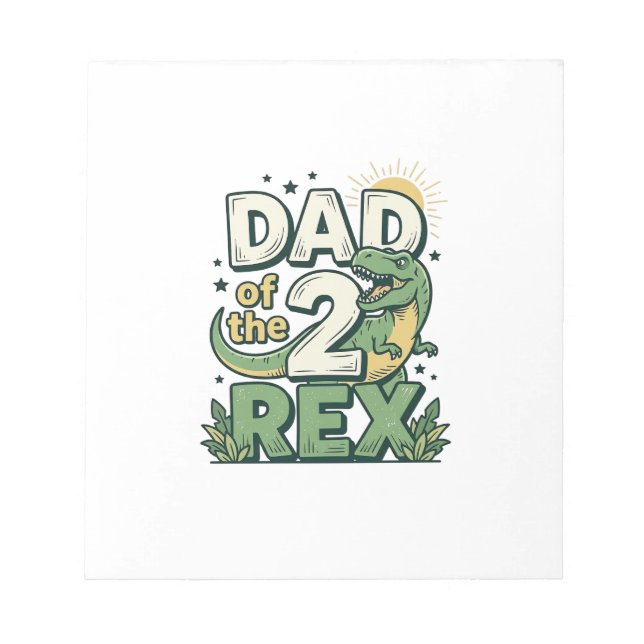 Dad of the 2 Rex Dinosaur Father Shirt Design_1 Notepad (Front)
