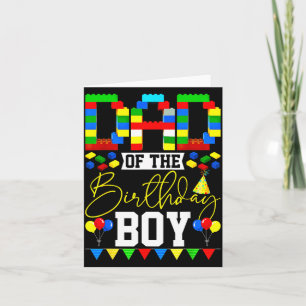 Dad Of The Birthday Boy Building Block Lover Match Card