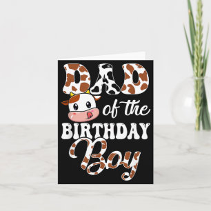 Dad Of The Birthday Boy Cow Farm 1st Birthday Boy Card