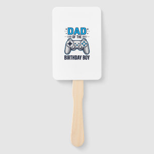 Dad of the Birthday Boy Gamer Shirt Design_1 Hand Fan
