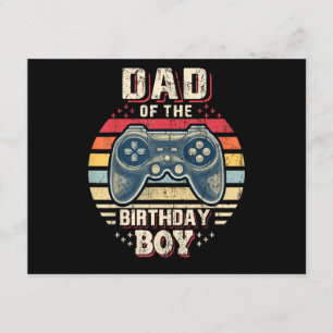 Dad of the Birthday Boy Matching Video Gamer Birth Enclosure Card