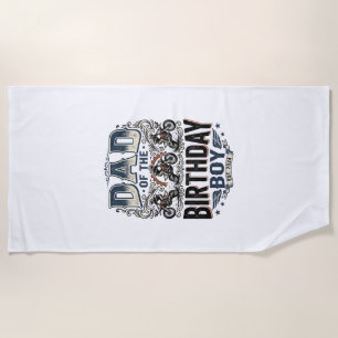 Dad of the Birthday Boy Motocross Vintage Shirt_1 Beach Towel