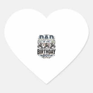 Dad of the Birthday Boy Motocross Vintage Shirt_1 Heart Sticker