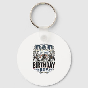Dad of the Birthday Boy Motocross Vintage Shirt_1 Key Ring