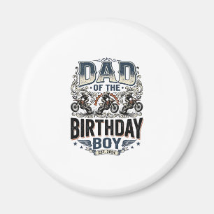 Dad of the Birthday Boy Motocross Vintage Shirt_1 Magnet