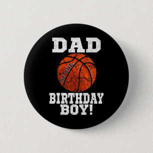 Dad Of The Birthday Boy Sketll Lover Vintage Retro 6 Cm Round Badge
