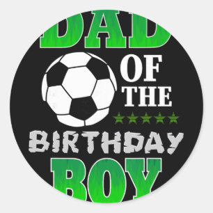 Dad Of The Birthday Boy Soccer Stars Outfit Classic Round Sticker