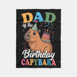 Dad of The Birthday Capybara Fleece Blanket