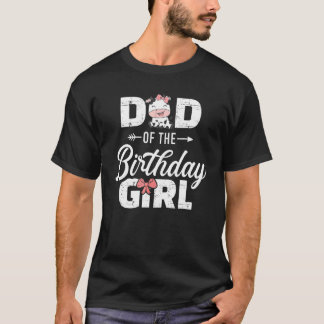 Dad Of The Birthday For Girl Cow Farm Birthday Cow T-Shirt