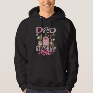 Dad Of The Birthday Girl 1St Birthday Pink Cow Far Hoodie