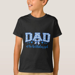 Dad of The Birthday Girl Blue Chinoiserie Floral T-Shirt