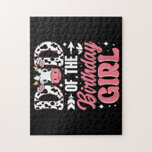 Dad Of The Birthday Girl Cow Father Daddy Jigsaw Puzzle