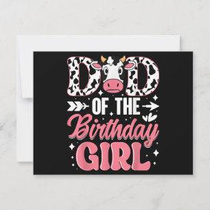 Dad Of The Birthday Girl Cow Father Daddy Save The Date