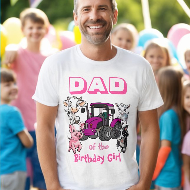Dad of the Birthday Girl Farm Animals T-Shirt (Creator Uploaded)