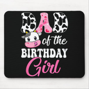 Dad Of The Birthday Girl Farm Cow 1st Birthday Mouse Pad