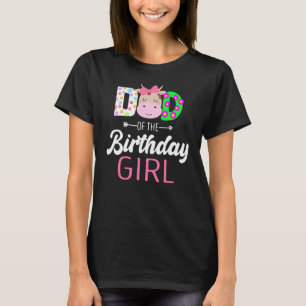 Dad Of The Birthday Girl Farm Cow Daddy Papa 1st T-Shirt