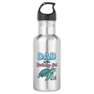 Dad of the Birthday Girl Sea Turtle Vintage Shirt 532 Ml Water Bottle