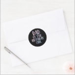 Dad of the Birthday Girl Tie Dye Colourful Bday  Classic Round Sticker<br><div class="desc">Dad of the Birthday Girl Tie Dye Colourful Bday</div>