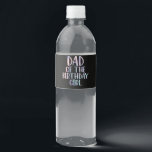 Dad of the Birthday Girl Tie Dye Colourful Bday  Water Bottle Label<br><div class="desc">Dad of the Birthday Girl Tie Dye Colourful Bday</div>