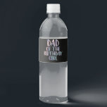 Dad of the Birthday Girl Tie Dye Colourful Bday  Water Bottle Label<br><div class="desc">Dad of the Birthday Girl Tie Dye Colourful Bday</div>